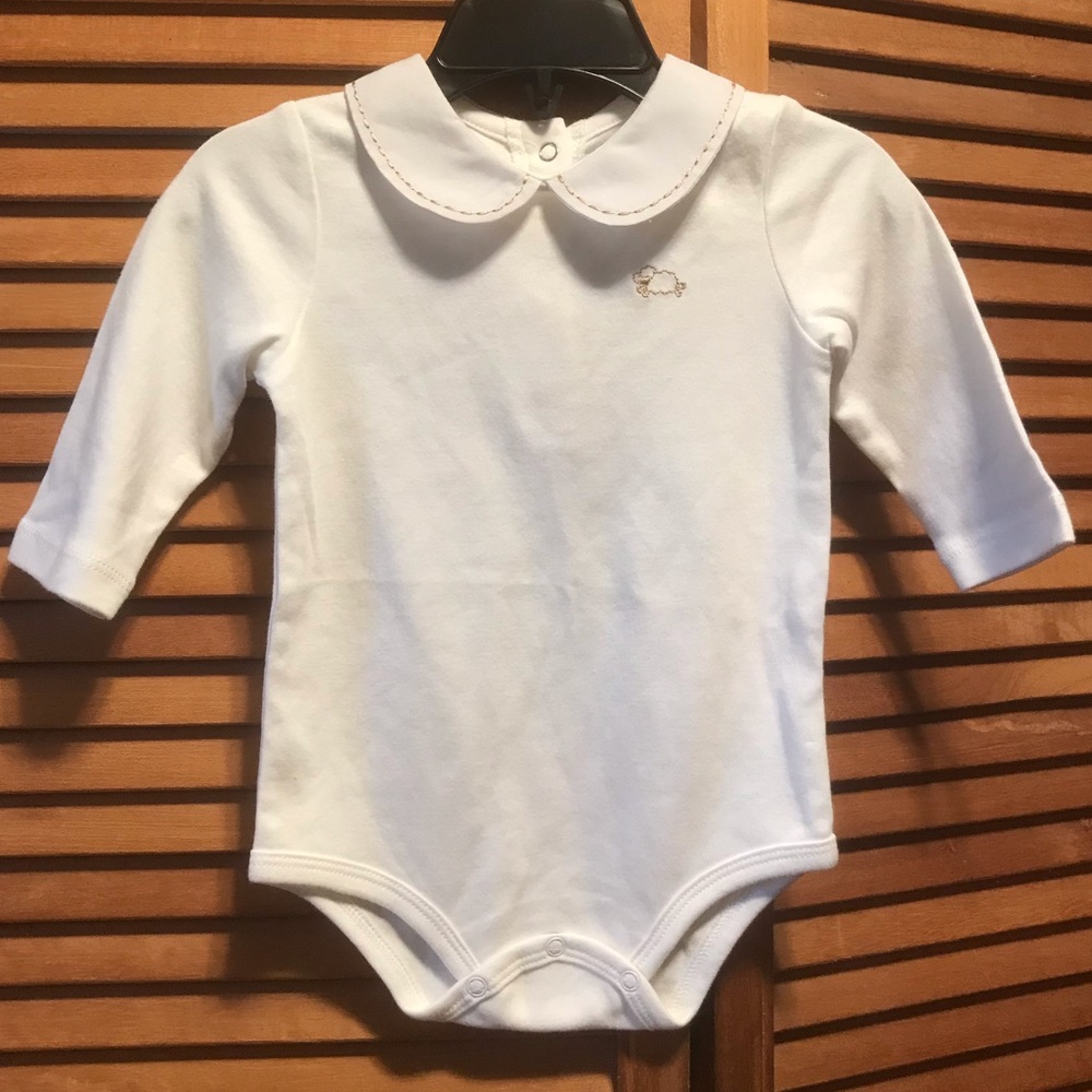Talbots Kids White Long Sleeve Onesie